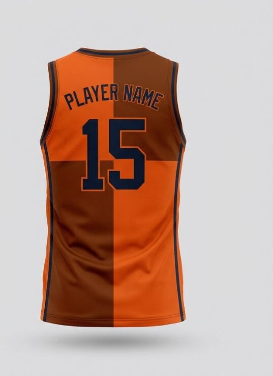 Sunset Block Basketball Jersey, sunset orange, back