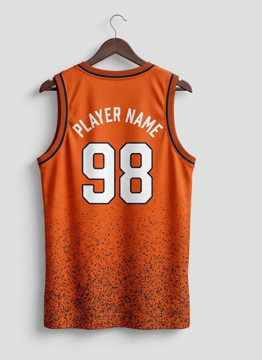 Sunset Noise Basketball Jersey, sunset orange, back