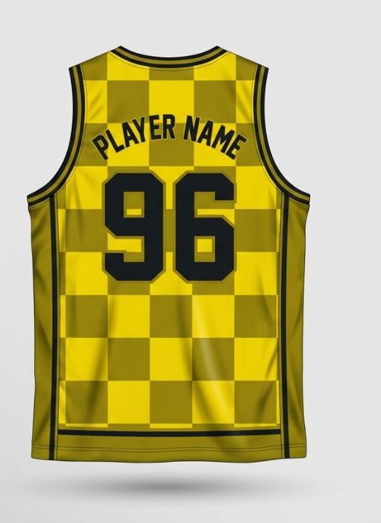 Volt Checker Basketball Jersey, neon yellow, back