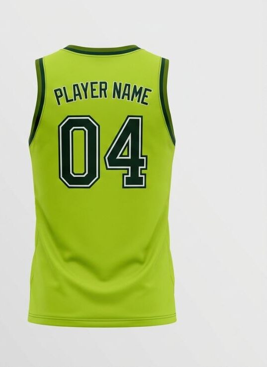 Lime Sash Basketball Jersey, lime green, back
