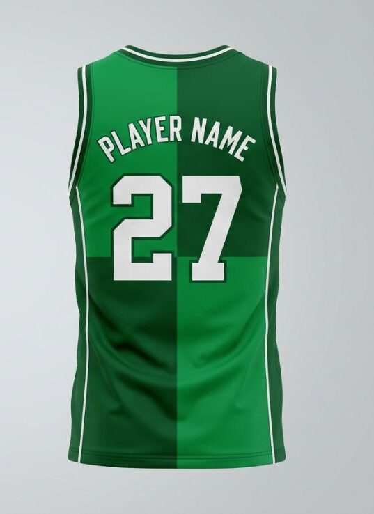 Emerald Block Basketball Jersey, emerald green, back