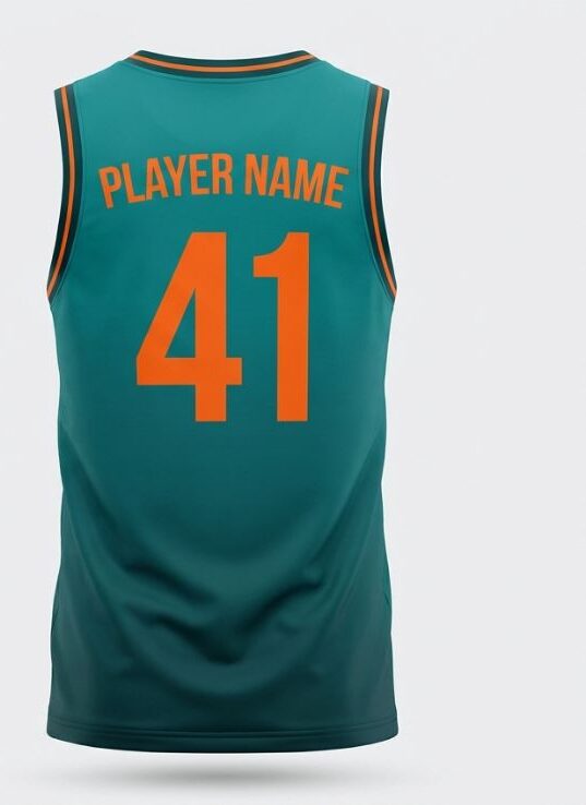 Teal Volt Basketball Jersey, teal, back