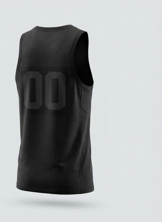 Blackout Mono Basketball Jersey, black, back