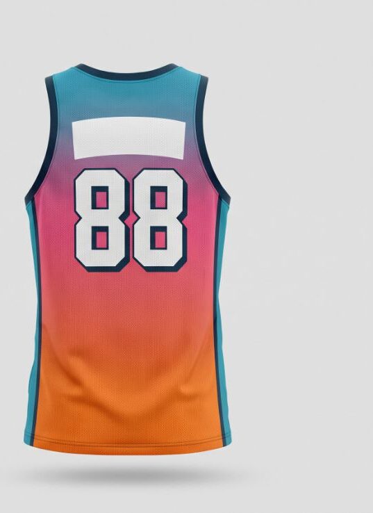 Sunset Vice Basketball Jersey, sunset orange, back