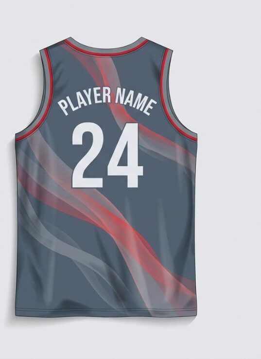 Silver Flow Basketball Jersey, silver, back