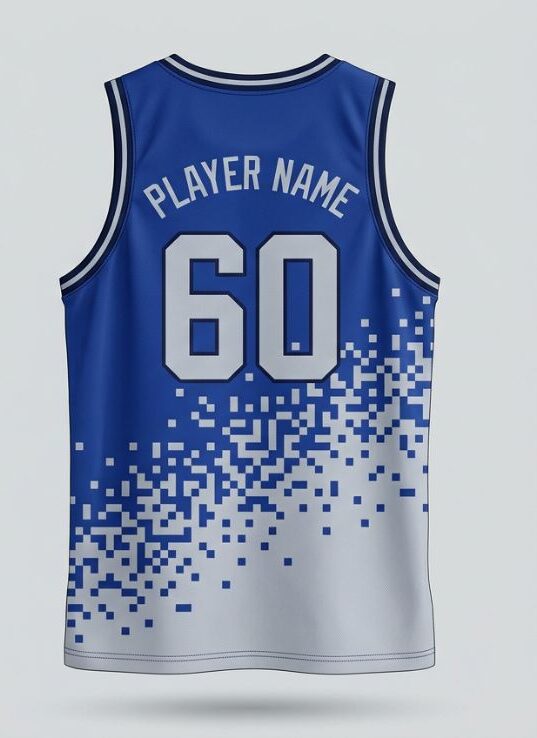 Royal Pixel Basketball Jersey, royal blue, back