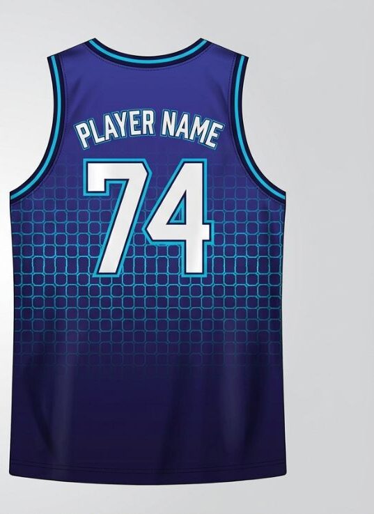 Indigo Hex Basketball Jersey, indigo, back