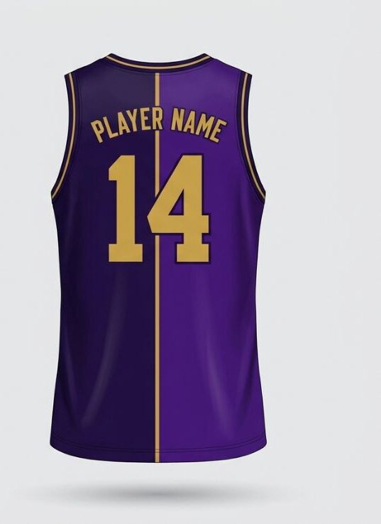 Purple Split Basketball Jersey, purple, back