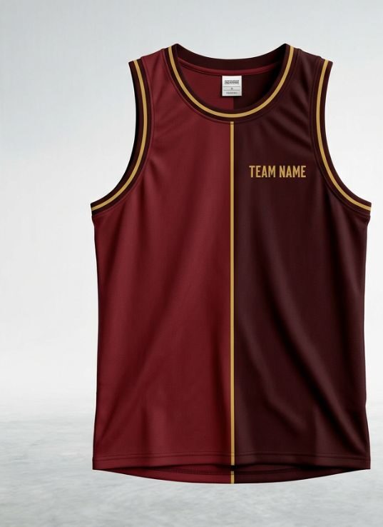 Maroon Half Basketball Jersey