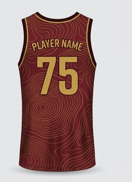 Maroon Topo Basketball Jersey, maroon, back