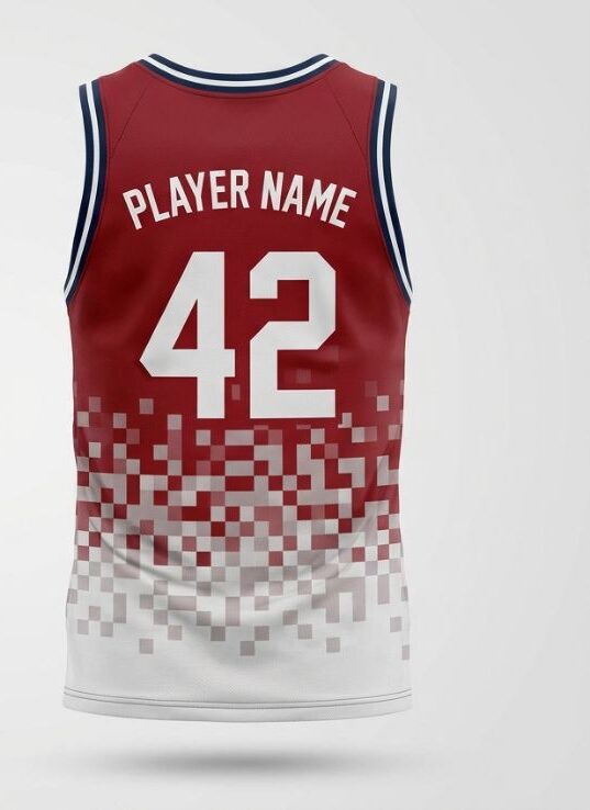 Crimson Fade Basketball Jersey, crimson red, back