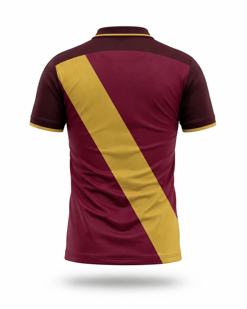 Maroon Diagonal Cricket Jersey, maroon, back