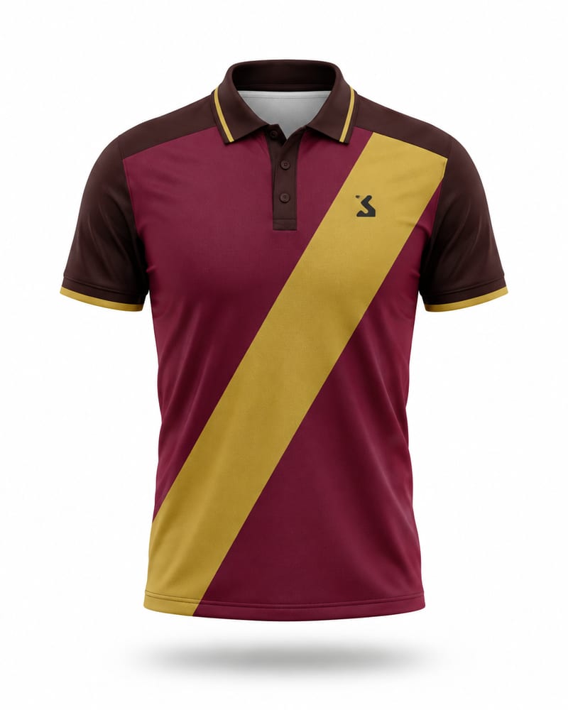 Maroon Diagonal Cricket Jersey