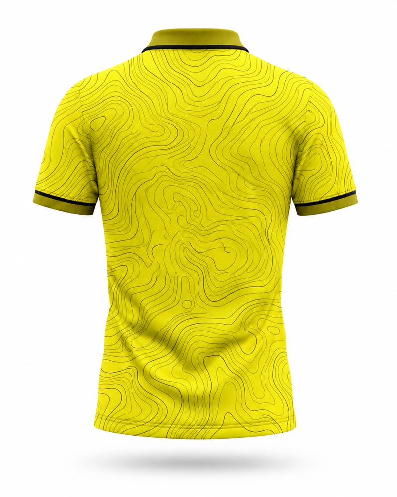 Volt Contour Cricket Jersey, neon yellow, back