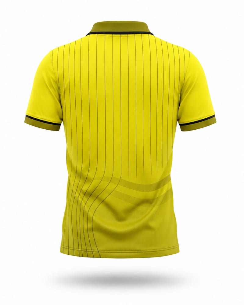 Volt Pinstripe Cricket Jersey, neon yellow, back