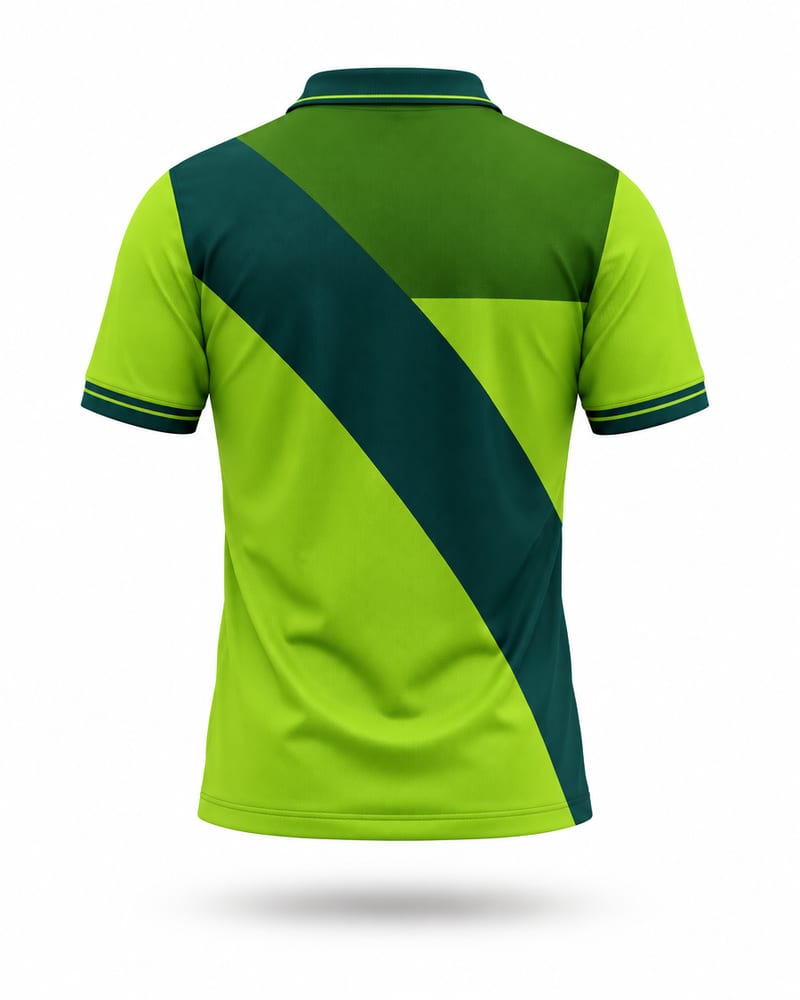 Lime Diagonal Cricket Jersey, lime green, back