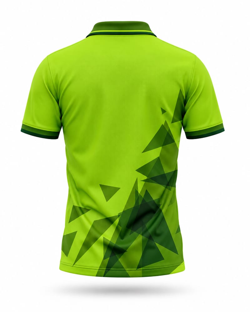 Lime Shard Cricket Jersey, lime green, back