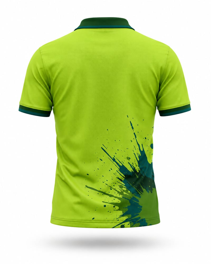 Lime Splash Cricket Jersey, lime green, back