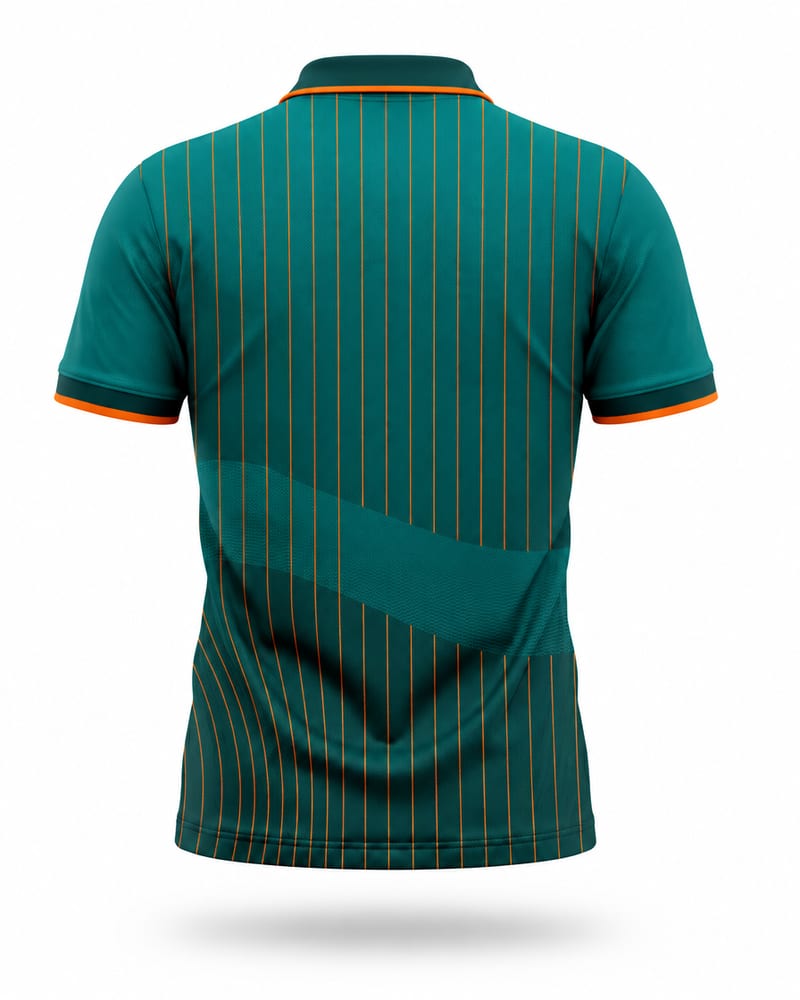 Teal Pinstripe Cricket Jersey, teal, back