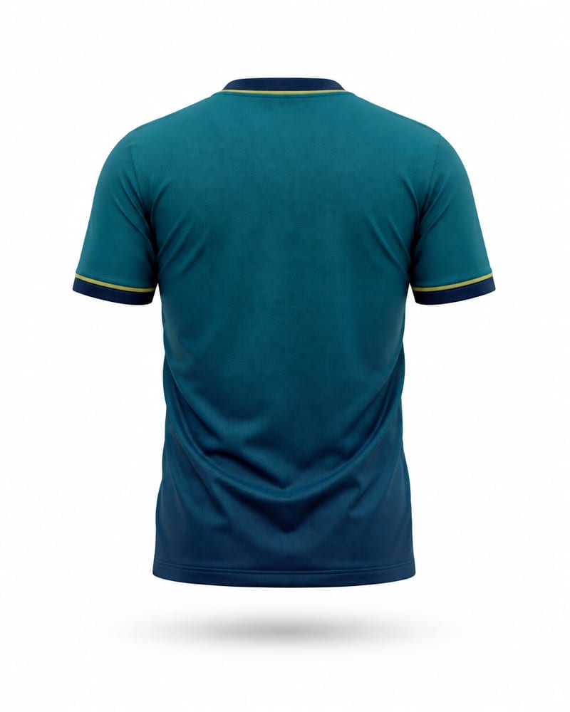Peacock Gradient Cricket Jersey, peacock blue, back
