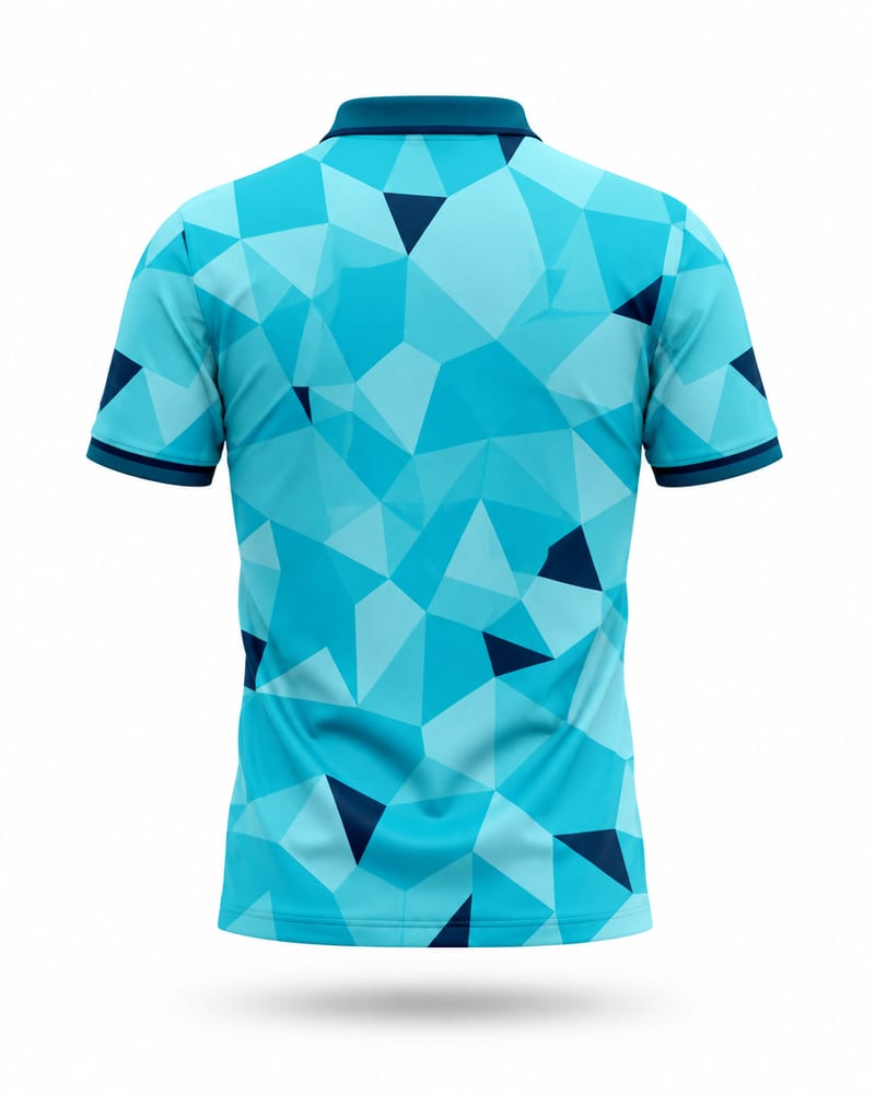 Cyan Camo Cricket Jersey, cyan, back