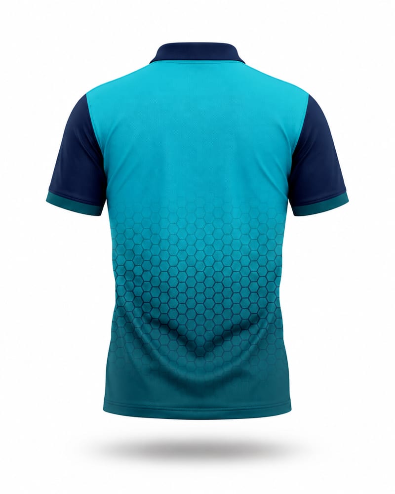 Cyan Matrix Cricket Jersey, cyan, back