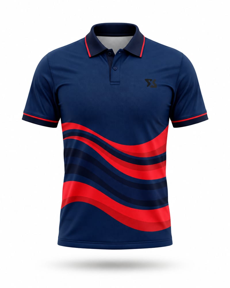 Navy Wave Cricket Jersey