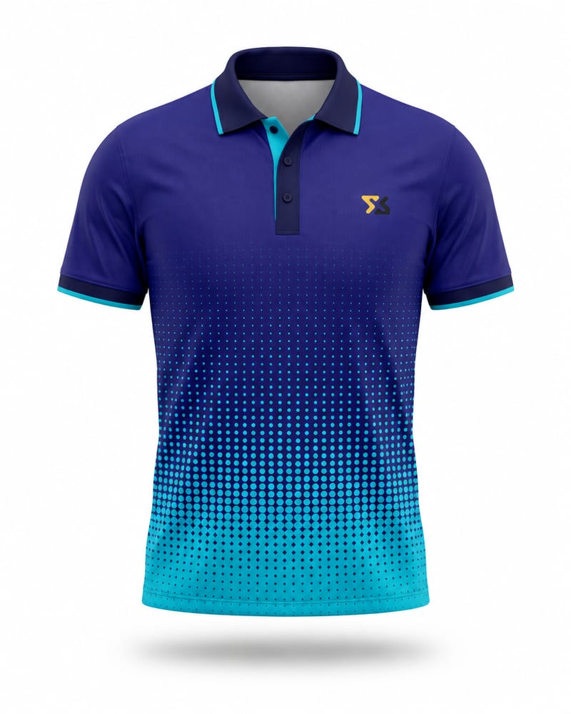 Indigo Halftone Cricket Jersey