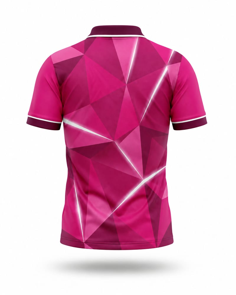 Magenta Facet Cricket Jersey, magenta, back