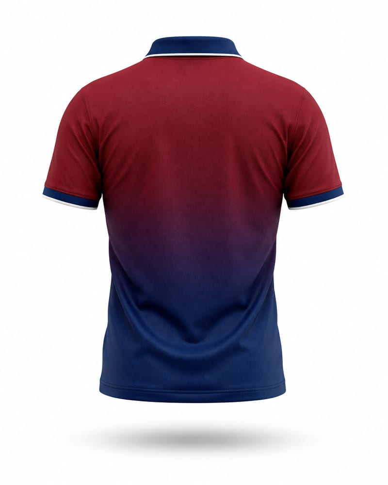 Crimson Fade Cricket Jersey, crimson red, back