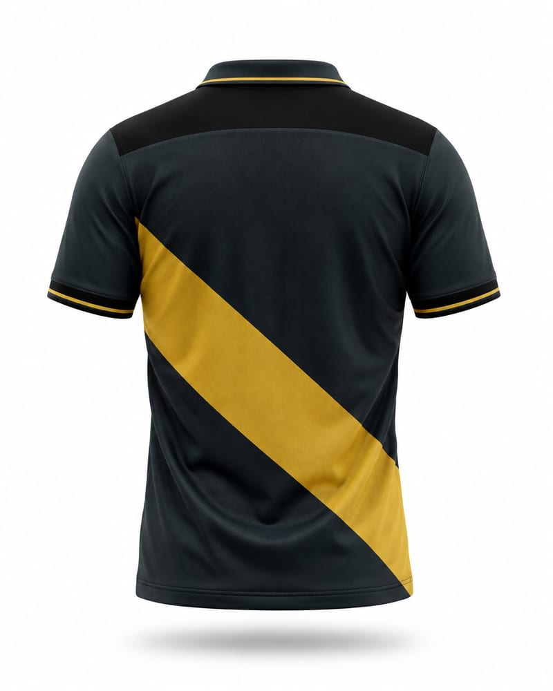 Onyx Sash Cricket Jersey, onyx black, back