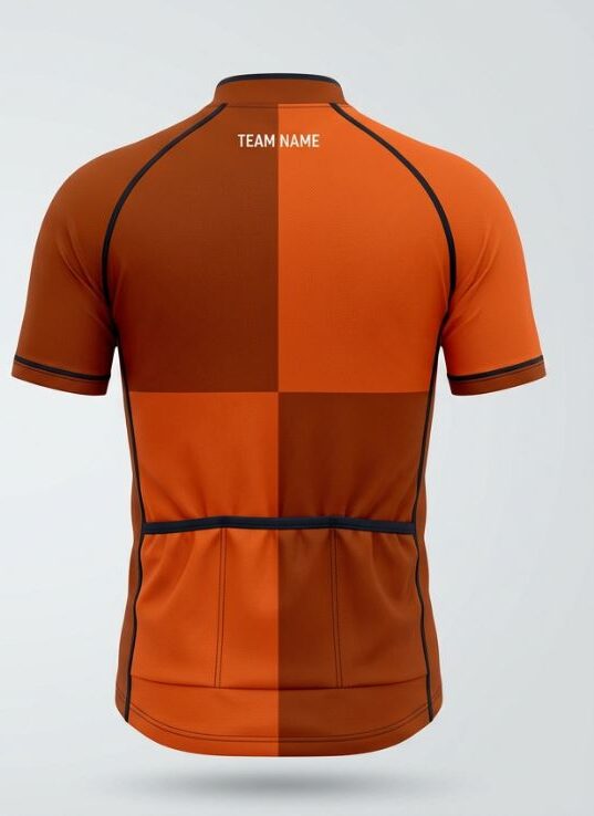 Ember Block Cycling Jersey, ember orange, back