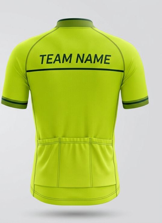 Lime Pixel Cycling Jersey, lime green, back