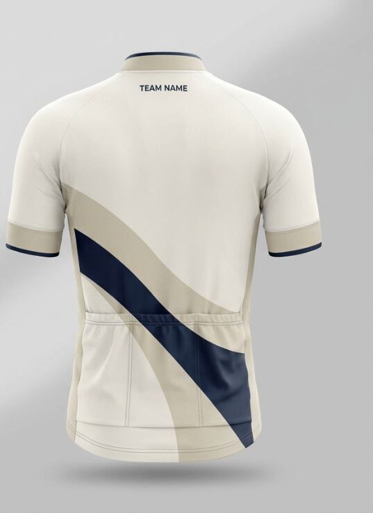 Ivory Wave Cycling Jersey, ivory, back