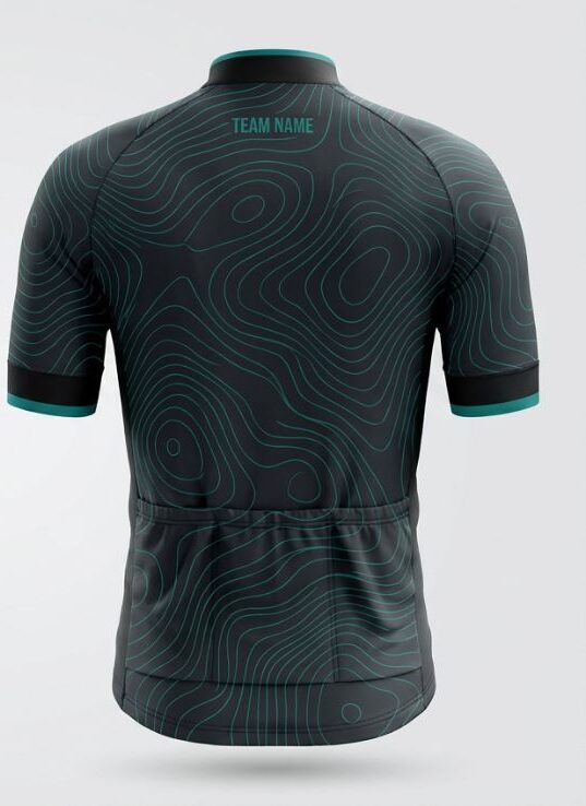 Slate Topo Cycling Jersey, slate grey, back