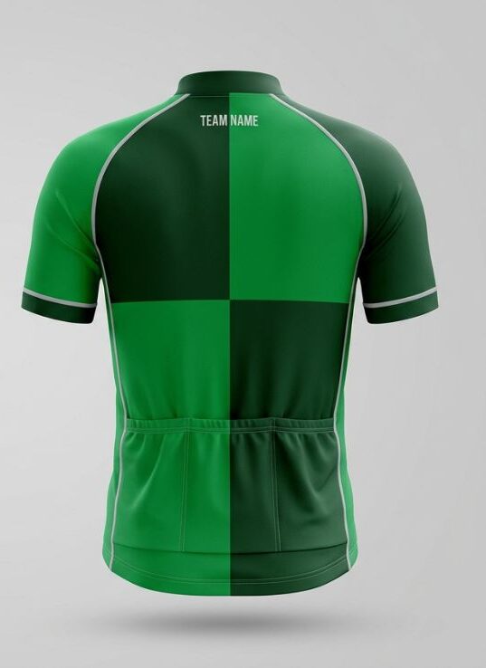 Emerald Block Cycling Jersey, emerald green, back