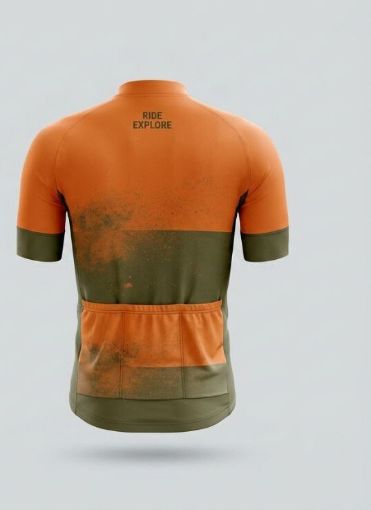 Sunset Gravel Cycling Jersey, sunset orange, back