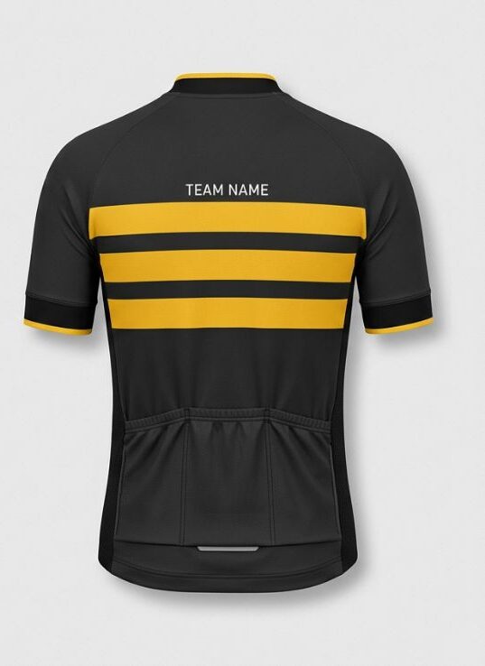 Charcoal Hoops Cycling Jersey, charcoal grey, back