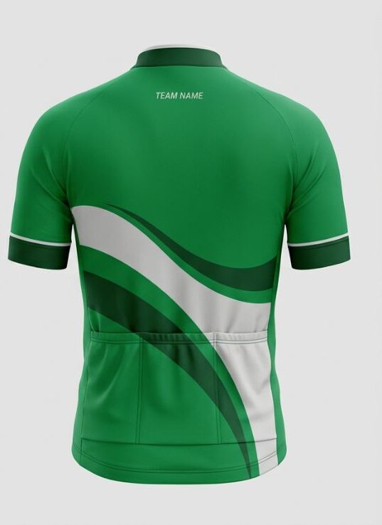 White Wave Cycling Jersey, white, back