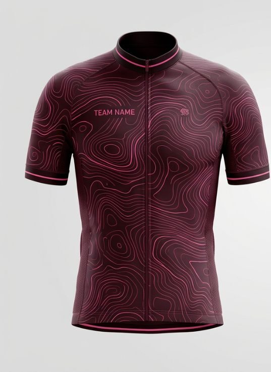 Magenta Topo Cycling Jersey