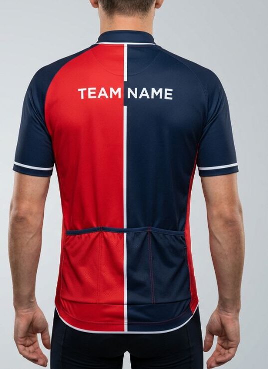 White Split Cycling Jersey, white, back