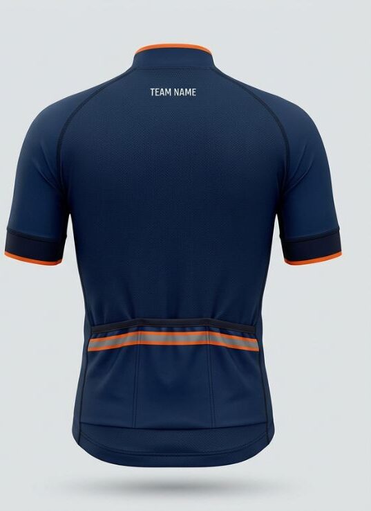Ink Navy Chevron Cycling Jersey, ink blue, back