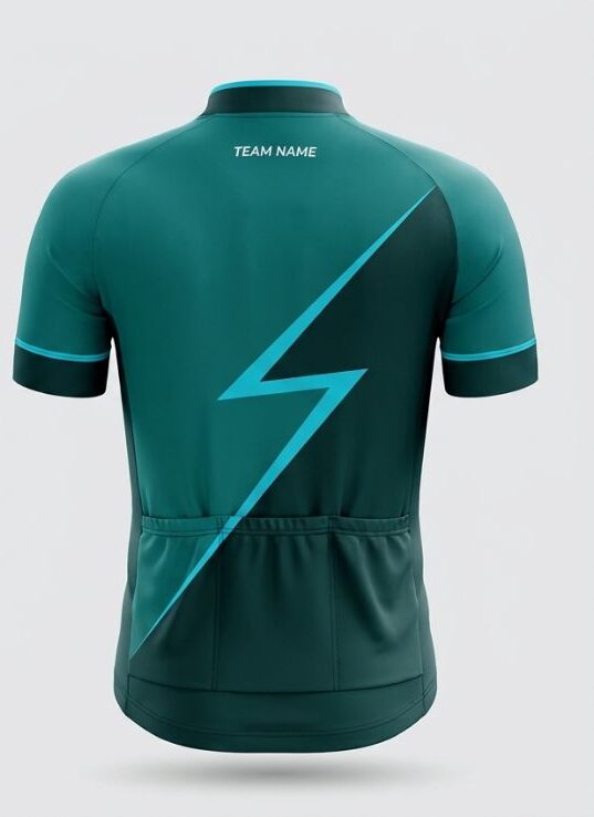 Cyan Volt Cycling Jersey, cyan, back