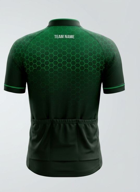 Emerald Hex Cycling Jersey, emerald green, back