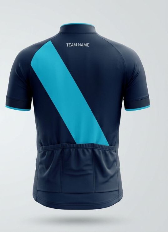 Cyan Sash Cycling Jersey, cyan, back