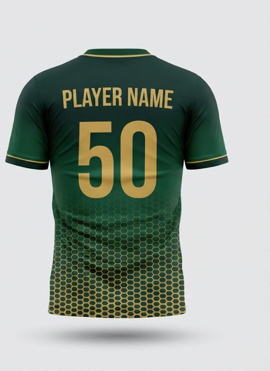Bottle Hex Soccer Jersey, bottle green, back