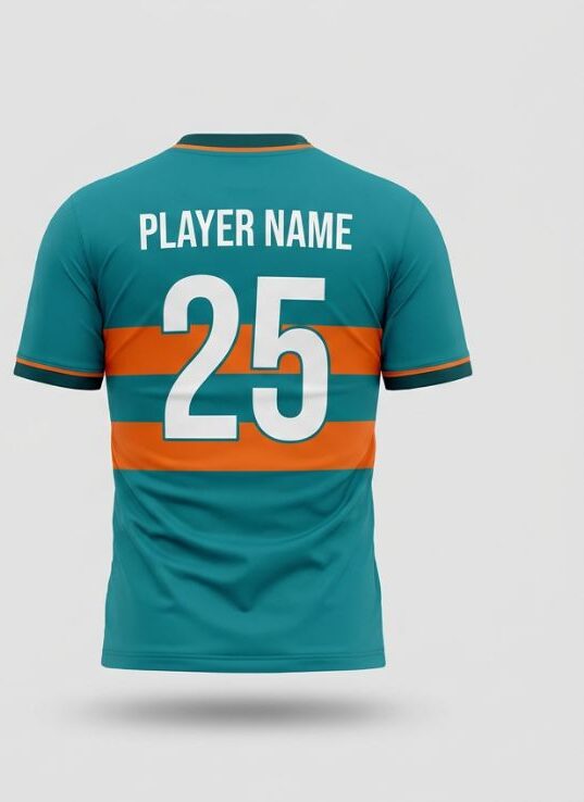 Teal Hoops Soccer Jersey, teal, back