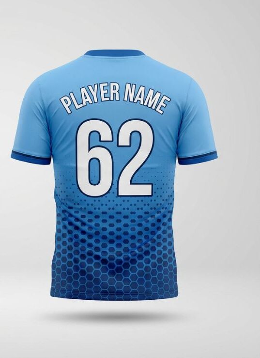 Sky Hex Soccer Jersey, sky blue, back