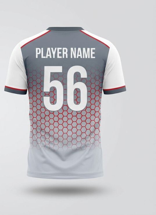 Silver Grid Soccer Jersey, silver, back
