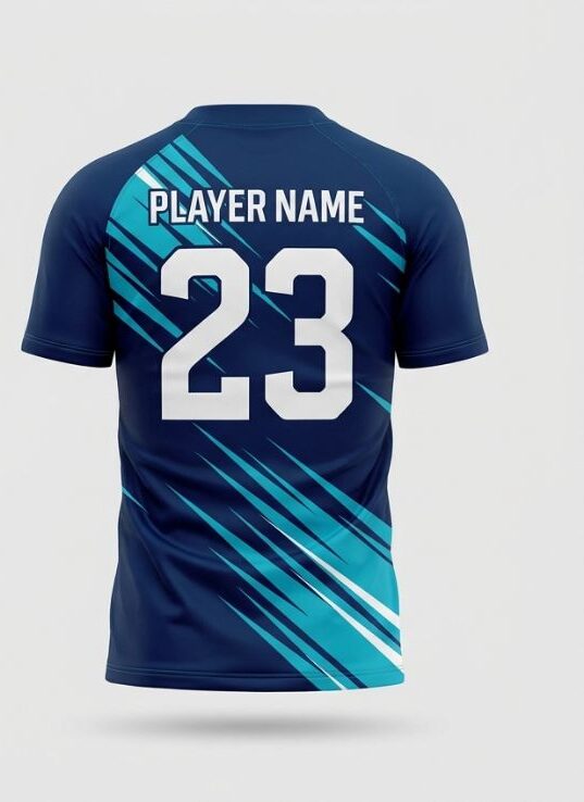 Cyan Vector Soccer Jersey, cyan, back